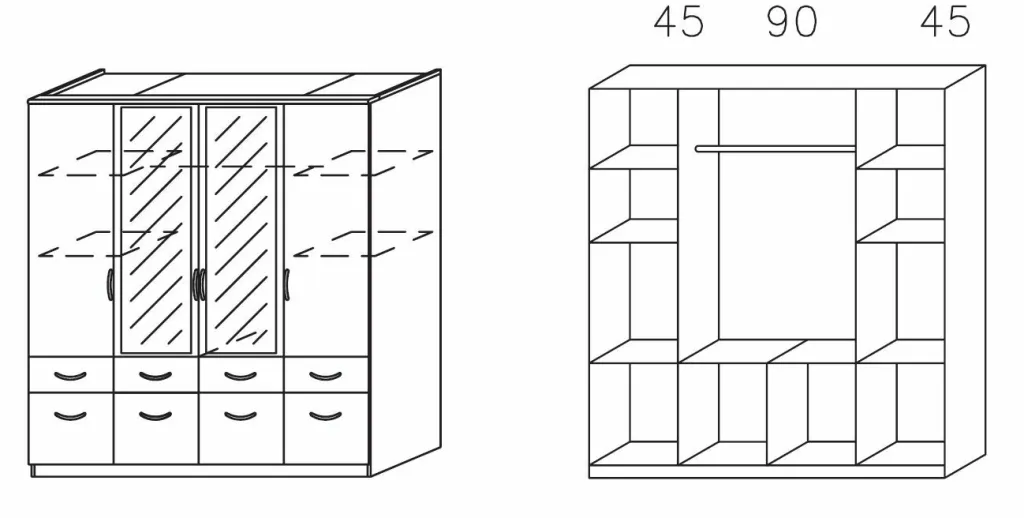 Armoire à portes battantes ED EXTRA-Rauch Outlet