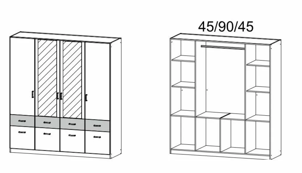 Armoire à portes battantes BREMEN-EXTRA-Rauch Discount