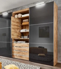 Armoire à portes coulissantes avec support TV intégré MAGIC GLAS