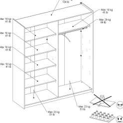 Armoire à portes coulissantes SWING 4-Parisot Outlet