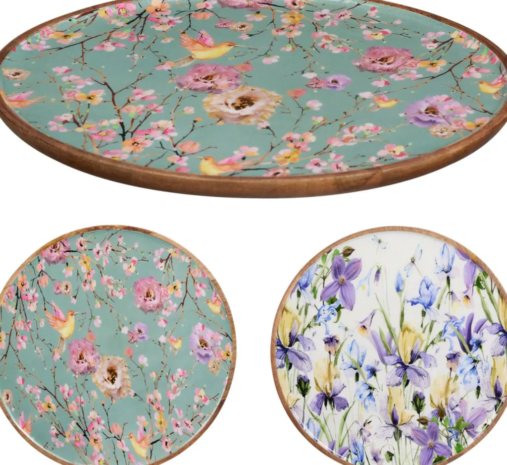 Assiette décorative fleurs EH-Koopman Clearance