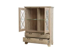 Bahut haut vitrine avec éclairage NEPAL-Forte Hot