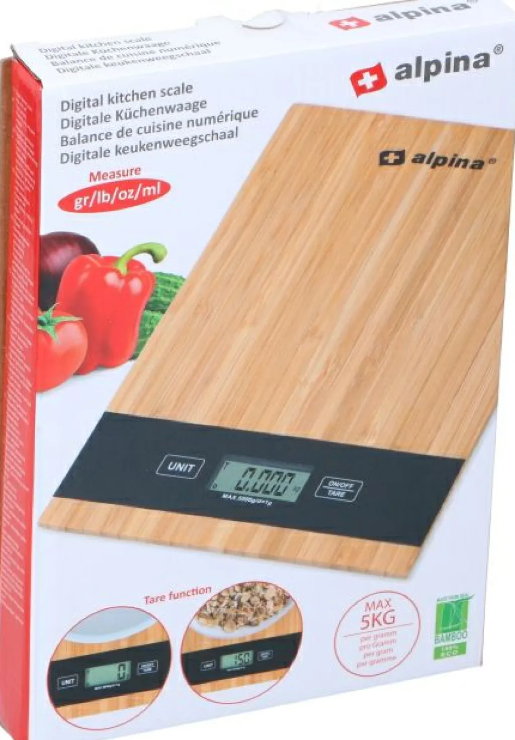 Balance de cuisine en bambou ALPINA-Edco Online