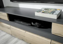 Banc TV avec étagère murale CORK