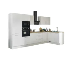 Bloc cuisine avec électroménager CORNWALL (cuisine d'angle-four-lave-vaisselle-réfrigérateur-micro-ondes) II-Bega BBK