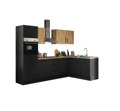 Bloc cuisine avec électroménager CORNWALL (cuisine d'angle-four