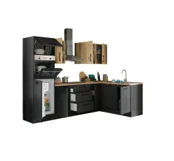 Bloc cuisine avec électroménager CORNWALL (cuisine d'angle-four