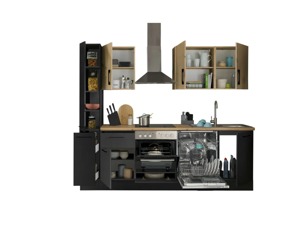 Bloc cuisine avec électroménager CORNWALL (bloc cuisine-armoire coulissante-lave-vaisselle) III-Bega BBK Best