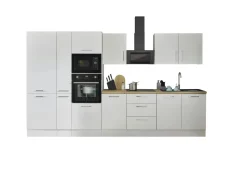 Bloc cuisine avec électroménager CORNWALL (bloc cuisine-four-réfrigérateur-micro-ondes-armoire coulissante) II