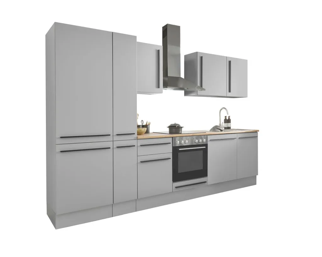 Bloc cuisine avec électroménager MANCHESTER (bloc cuisine-réfrigérateur-armoire coulissante) I-Bega BBK Clearance