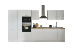 Bloc cuisine avec électroménager CORNWALL (bloc cuisine-four-lave-vaisselle-réfrigérateur-micro-ondes-armoire coulissante) I