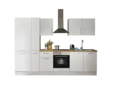 Bloc cuisine avec électroménager CORNWALL (bloc cuisine-réfrigérateur-armoire coulissante) I