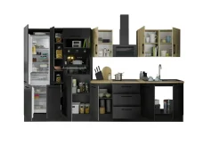 Bloc cuisine avec électroménager CORNWALL (bloc cuisine-four-réfrigérateur-armoire coulissante) VIII-Bega BBK