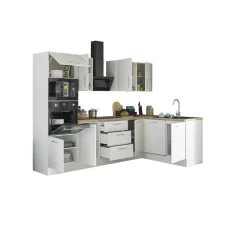 Bloc cuisine avec électroménager CORNWALL (cuisine d'angle-four-lave-vaisselle-micro-ondes) II-Bega BBK Sale