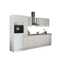 Bloc cuisine avec électroménager CORNWALL (bloc cuisine-four-lave-vaisselle-réfrigérateur-armoire coulissante) I