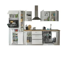 Bloc cuisine avec électroménager CORNWALL (bloc cuisine-four-lave-vaisselle-réfrigérateur-armoire coulissante) I