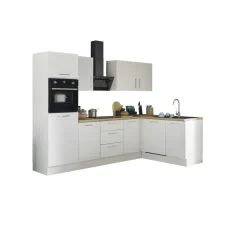 Bloc cuisine avec électroménager CORNWALL (cuisine d'angle-four-lave-vaisselle-réfrigérateur) II-Bega BBK New