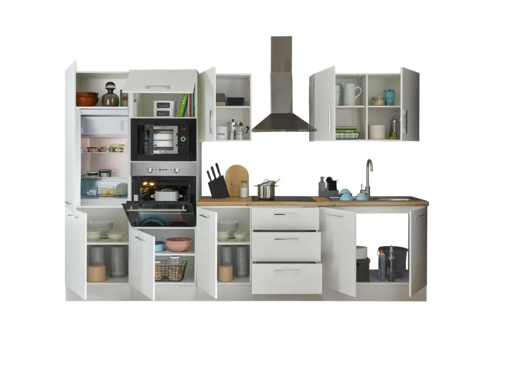 Bloc cuisine avec électroménager CORNWALL (bloc cuisine-four-réfrigérateur-micro-ondes) I-Bega BBK Sale