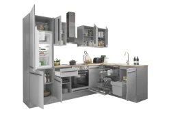 Bloc cuisine avec électroménager MANCHESTER (angle-réfrigérateur) I