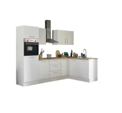 Bloc cuisine avec électroménager CORNWALL (cuisine d'angle-four-réfrigérateur) I