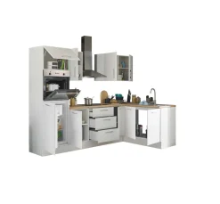 Bloc cuisine avec électroménager CORNWALL (cuisine d'angle-four-réfrigérateur) I