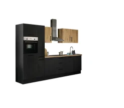 Bloc cuisine avec électroménager CORNWALL (bloc cuisine-four-réfrigérateur-armoire coulissante) V