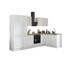 Bloc cuisine avec électroménager CORNWALL (cuisine d'angle-réfrigérateur-armoire coulissante) II-Bega BBK New