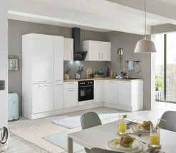 Bloc cuisine avec électroménager CORNWALL (cuisine d'angle-réfrigérateur-armoire coulissante) II-Bega BBK New