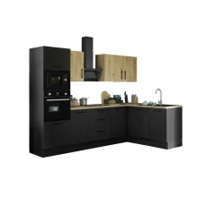 Bloc cuisine avec électroménager CORNWALL (cuisine d'angle-four-lave-vaisselle-micro-ondes) VI