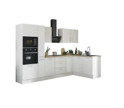 Bloc cuisine avec électroménager CORNWALL (cuisine d'angle-four-micro-ondes-armoire coulissante) II