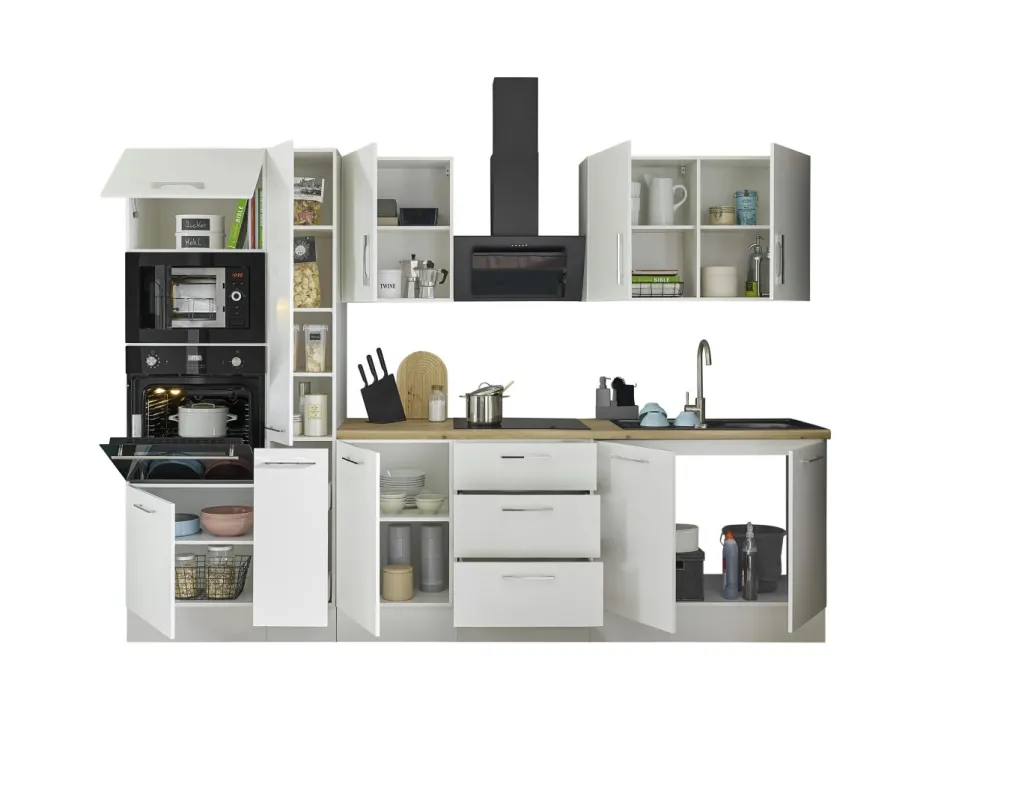 Bloc cuisine avec électroménager CORNWALL (bloc cuisine-four-micro-ondes-armoire coulissante) II-Bega BBK