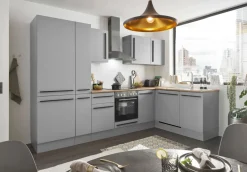 Bloc cuisine avec électroménager MANCHESTER (angle-réfrigérateur-armoire coulissante) I