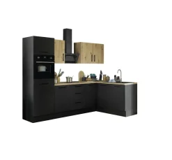 Bloc cuisine avec électroménager CORNWALL (cuisine d''angle-four-réfrigérateur) VI-Bega BBK Hot