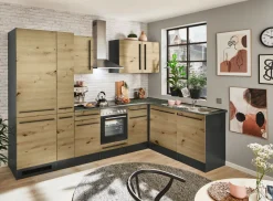 Bloc cuisine avec électroménager JAZZ 8 (cuisine d'angle-réfrigérateur-armoire coulissante) III-Bega BBK New