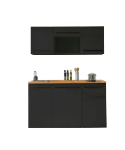 Bloc cuisine avec électroménager JAZZ SINGLE Z 160 BLACK EE