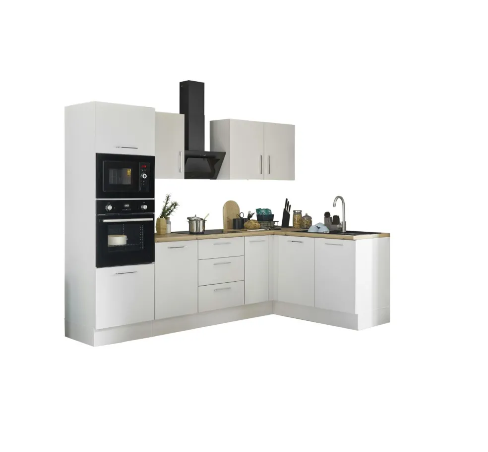 Bloc cuisine avec électroménager CORNWALL (cuisine d'angle-four-micro-ondes) II