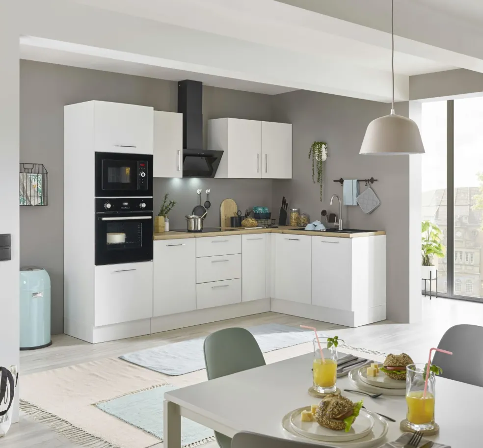 Bloc cuisine avec électroménager CORNWALL (cuisine d'angle-four-micro-ondes) II