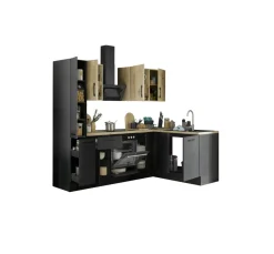 Bloc cuisine avec électroménager CORNWALL (cuisine d'angle-armoire coulissante) IV