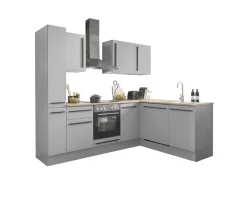 Bloc cuisine avec électroménager MANCHESTER (angle-armoire coulissante) I-Bega BBK Discount