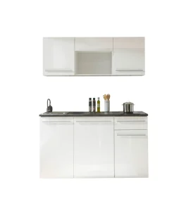 Bloc cuisine avec électroménager JAZZ SINGLE Z 160 WHITE EE-Bega BBK Clearance