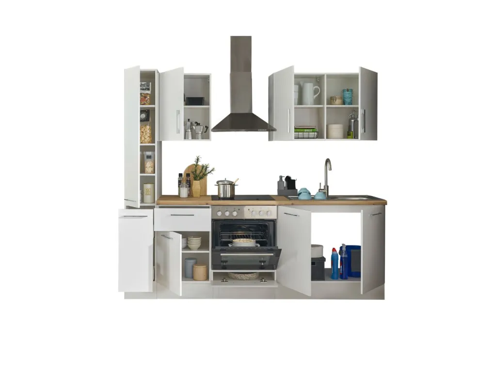 Bloc cuisine avec électroménager CORNWALL (bloc cuisine-armoire coulissante) I