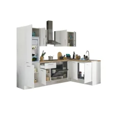 Bloc cuisine avec électroménager CORNWALL (cuisine d'angle-réfrigérateur) I-Bega BBK Best