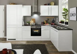 Bloc cuisine avec électroménager JAZZ 8 (cuisine d'angle-réfrigérateur-armoire coulissante) I