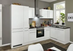 Bloc cuisine avec électroménager JAZZ 8 (cuisine d'angle-réfrigérateur-armoire coulissante) I