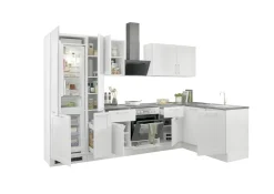 Bloc cuisine avec électroménager HASTINGS (cuisine d'angle-frigo-armoire coulissante) I-Bega BBK Best