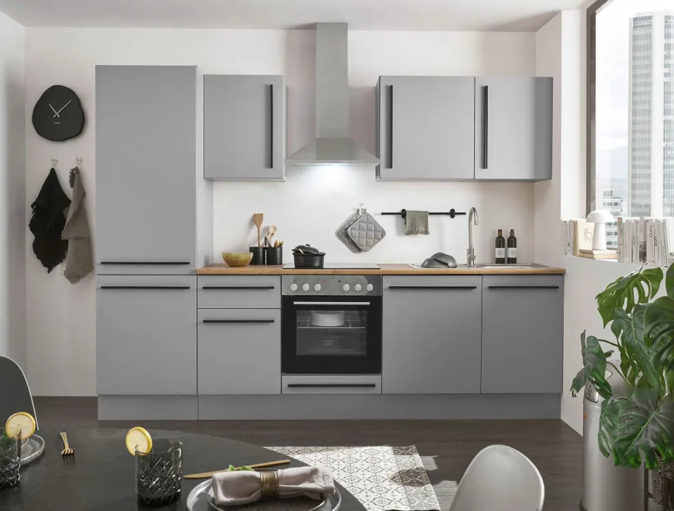 Bloc cuisine avec électroménager MANCHESTER (bloc cuisine avec réfrigérateur) I