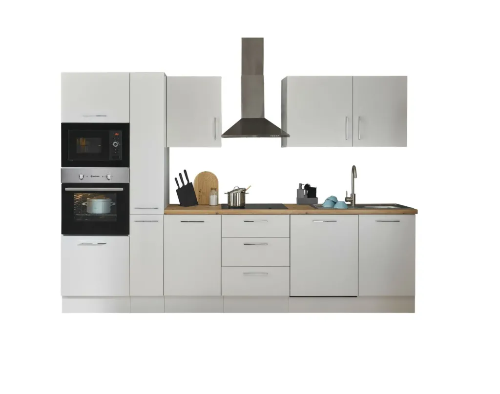 Bloc cuisine avec électroménager CORNWALL (bloc cuisine-four-lave-vaisselle-micro-ondes-armoire coulissante) I-Bega BBK