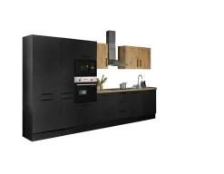 Bloc cuisine avec électroménager CORNWALL (bloc cuisine-four-réfrigérateur-micro-ondes-armoire coulissante) III