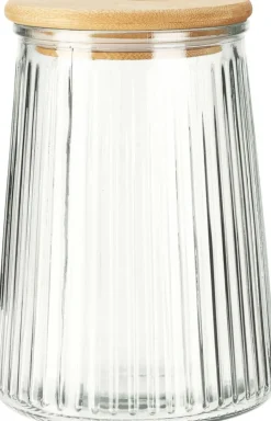 Bocal en verre rainuré 1000ML KITCHEN MARKET-Koopman Outlet