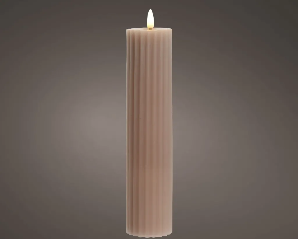 Bougie LED 17,5cm STRIPE-Kaemingk